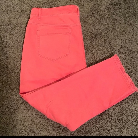 J.Jill Denim Authentic Fit Cropped Coral Pants SZ 8 - Picture 7 of 8